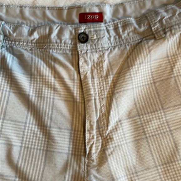 IZOD Cargo Shorts 38 Gray Blur Plaid - Picture 5 of 13